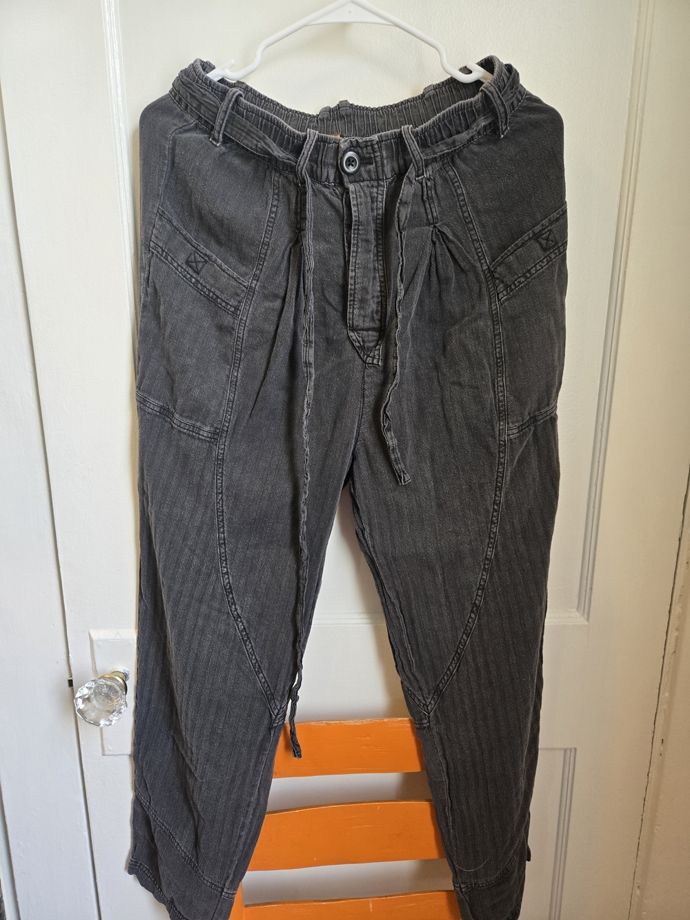 Men's Charcoal Drawstring Utility Pants